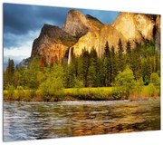 Obraz- Skały nad jeziorem (70x50 cm)