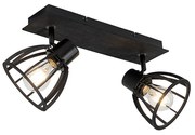 Industrialna lampa sufitowa czarna 2-światłowa - FotuPrzemysłowy Oswietlenie wewnetrzne