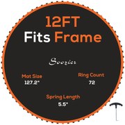 SPORTNOW Mata do Trampolina, Okrągła Powłoka Skoczna, Polipropylen, Pomarańczowa