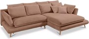 Narożnik MONTE Prawostronny z funkcją spania, pojemnikiem i poduszkami, Sorriso 05 Brązowy WERSAL