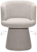 Obrotowy designerski fotel YATO, szaro-beżowy