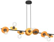 Czarno-pomarańczowa regulowana lampa wisząca - D160 H9-Z07