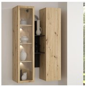 Półka ścienna INAR dąb/czarna