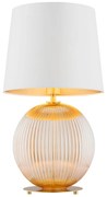 Duża lampa stołowa Hamilton, miodowa kula, kremowy abażur