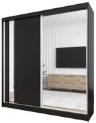 Szafa przesuwna - Greco 200 cm, czarny mat