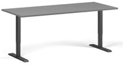 Biurko z regulacją wysokości, 180x80 cm, 2 silniki, czarna podstawa, grafit