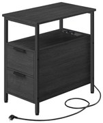 Stolik pomocniczy z wbudowanymi gniazdkami i portami USB ROD czarny