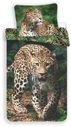 Pościel bawełniana Leopard green, 140 x 200 cm, 70 x 90 cm