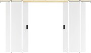 Drzwi przesuwne podwójne chowane w ścianie - 2 x wys. 205 x szer. 83 cm - MDF + białe PCV - VARIN II
