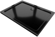 Mexen Flat brodzik prostokątny slim 120 x 80 cm, czarny, syfon czarny - 40708012B