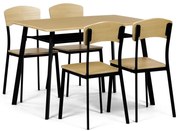 Zestaw jadalniany Industrial z 4 krzesłami,  110 x70 x 76 cm, brązowy