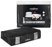 Czarny pojemnik na ubrania pod łóżko Compactor XXL Black Edition 3D, 145 l
