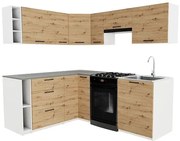 Meble kuchenne narożne  dąb artisan P6-L09