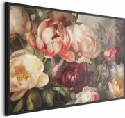 Plakat Piwonie 30x21 cm z ramą czarną bez marginesu ARTGEIST B