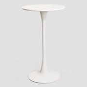 Okrągły Wysoki Stół Z Płyty Mdf I Metalu (ø60 Cm) W Stylu Ivet Biała - Sklum
