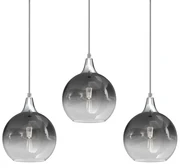 Lampa wisząca MONTE SILVER 3xE27, potrójna, 3 kule, dymione szkło