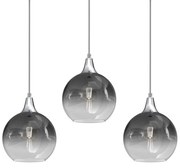 Lampa wisząca MONTE SILVER 3xE27, potrójna, na listwie 3 kule, dymione szkło