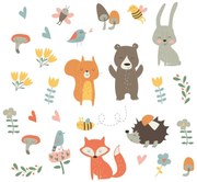 Zestaw dziecięcych naklejek ściennych Ambiance Funny Scandinavian Animals