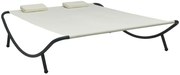 Dwuosobowy nowoczesny leżak ogrodowy kremowy F6-Z78