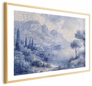 Plakat Niebieska zatoka 90x60 cm z ramą złotą z marginesem ARTGEIST B