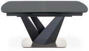 PATRIZIO stół rozkładany blat ciemny popiel, noga czarny 6/8 osobowy V