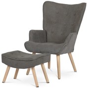 Fotel z podnóżkiem LAN2, brązowy