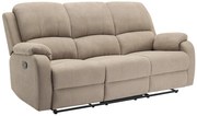 Kanapa 3-osobowa z funkcją relax z mikrofibry taupe - BRODY