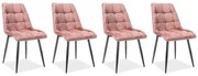 Zestaw krzeseł CHIC VELVET 4 szt różowe SIGNAL