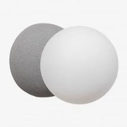 Kinkiet Ścienny Z Cementu Z Kulą Szklaną Bublik Szary Antracyt - Sklum