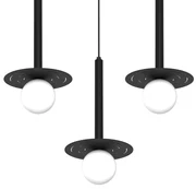 Lampa wisząca FUTURA 3xG9, potrójna, czarna, kule, 3 klosze