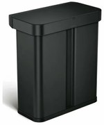 Simplehuman Prostokątny kosz bezdotykowy zesterowaniem głosowym i ruchem 34 + 24 l, czarny