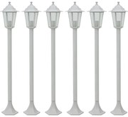 Zestaw 6 białych niskich lamp do ogrodu - A467 B7-L24