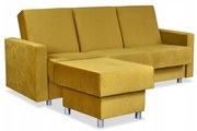 Wersalka Narożnik Alicja z pufą sofa kanapa rozkładana Family Meble żółta