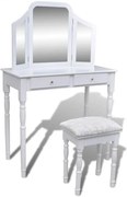 Biała toaletka z lustrem i stołkiem C2-L42