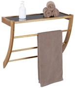 Ścienny drewniany wieszak na ręczniki w ciemnym naturalnym kolorze Fondi – Wenko