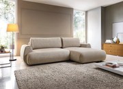 Masseno Narożnik ZEST z funkcją spania i pojemnikiem na pościel Narozniki L, Rozkładana sofa - Beżowy, PUENTE 16