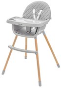 Baby Mix Krzesełko do karmienia Freja wooden, szary
