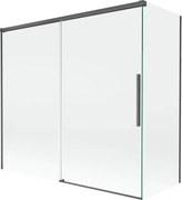 Mexen Rox parawan nawannowy 2-skrzydłowy rozsuwany 170 + 70 x 150 cm, transparent, gun gray szczotkowany - 8C9-170-070-66-00