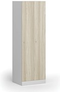 Szafka ubraniowa S1, 2-drzwiowa, 1850 x 600 x 500 mm, zamek cylindryczny, drzwi laminowane, dąb naturalny