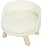 PawHut Legowisko dla Psów i Kotów, Miękka i Pralna Poduszka, Ochronny Brzeg, 40,5 x 40,5 x 33 cm