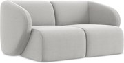 Modułowa sofa 2-osobowa - z tkaniny welwetowej - srebrny - LANI