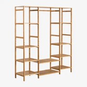 Otwarta Szafa Z Półkami Z Drewna Bambusowego Krauford Naturalna - Sklum