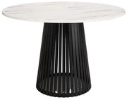 Okrągły stół VIGO blat biały marmur, kolor podstawy do wyboru