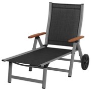 Czarny metalowy leżak ogrodowy Ass Comfort – Sun Garden