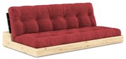 Czerwona sztruksowa rozkładana sofa 196 cm Base – Karup Design