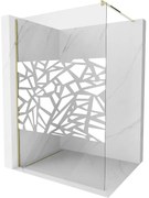 Mexen Kioto ścianka prysznicowa Walk-in 70 x 200 cm, biały wzór 8 mm, złota - 800-070-101-50-85