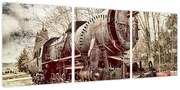 Historyczny wizerunek lokomotywy (z zegarem) (90x30 cm)
