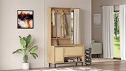 Komoda do przedpokoju – 102,2 x 178,2 x 35,5 cm – Orzech i dąb – Płyta wiórowa pokryta melaminą w 100%