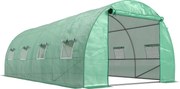 Outsunny Szklarnia Foliowa, Spacerowa Szklarnia, Tunel Foliowy, Szklarnia, Plastik, Stal, Zielona