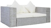 Szara 2-osobowa sofa z rattanu W1-F16